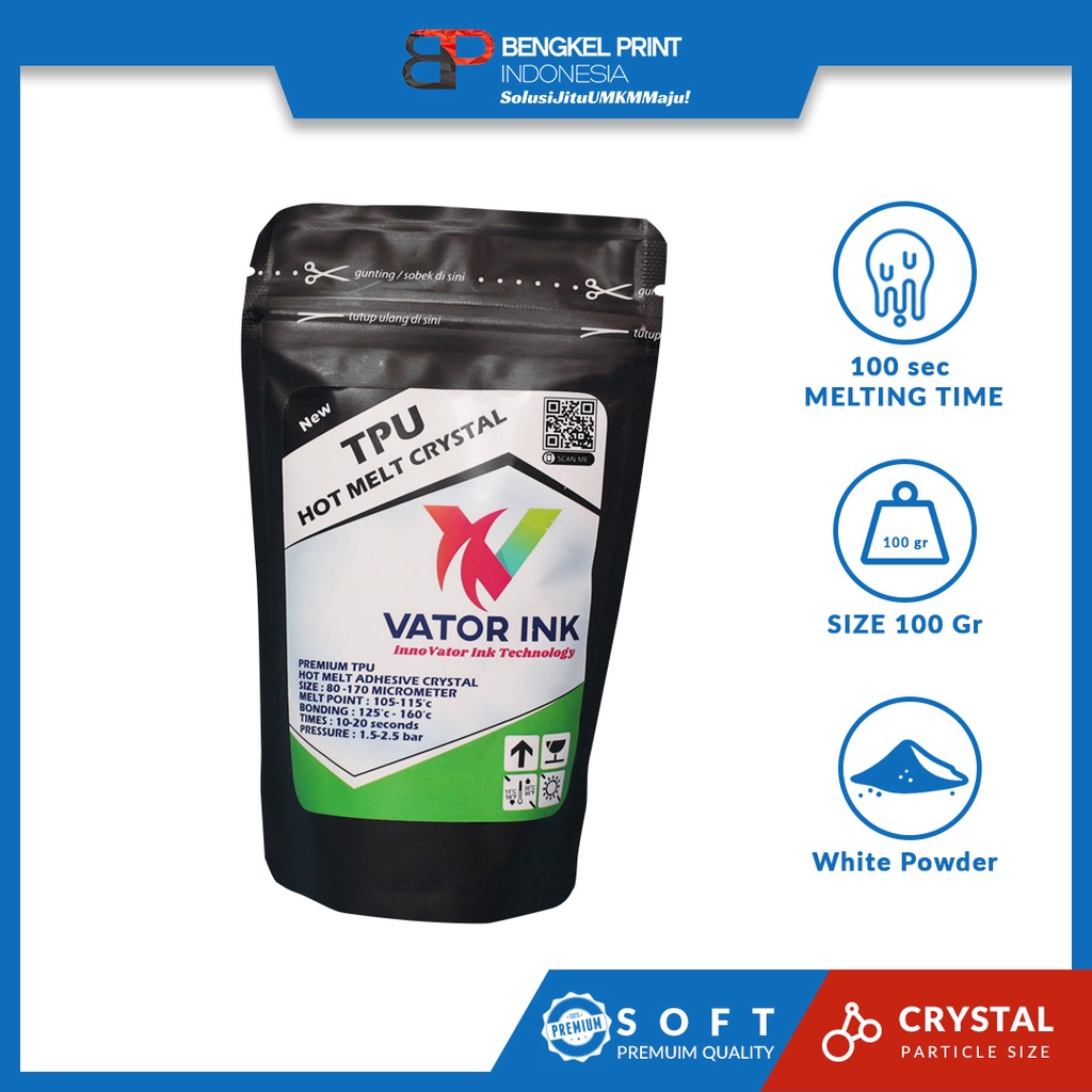 HOTMELT VATOR TPU PREMIUM 100gr | BUBUK POWDER DTF | BUBUK  DTF