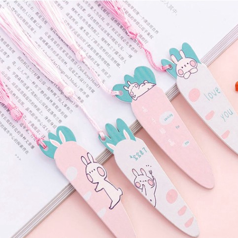 INS Student Office Stationery Bookmark Cute Cartoon Carrot Rabbit Tassel Bookmark