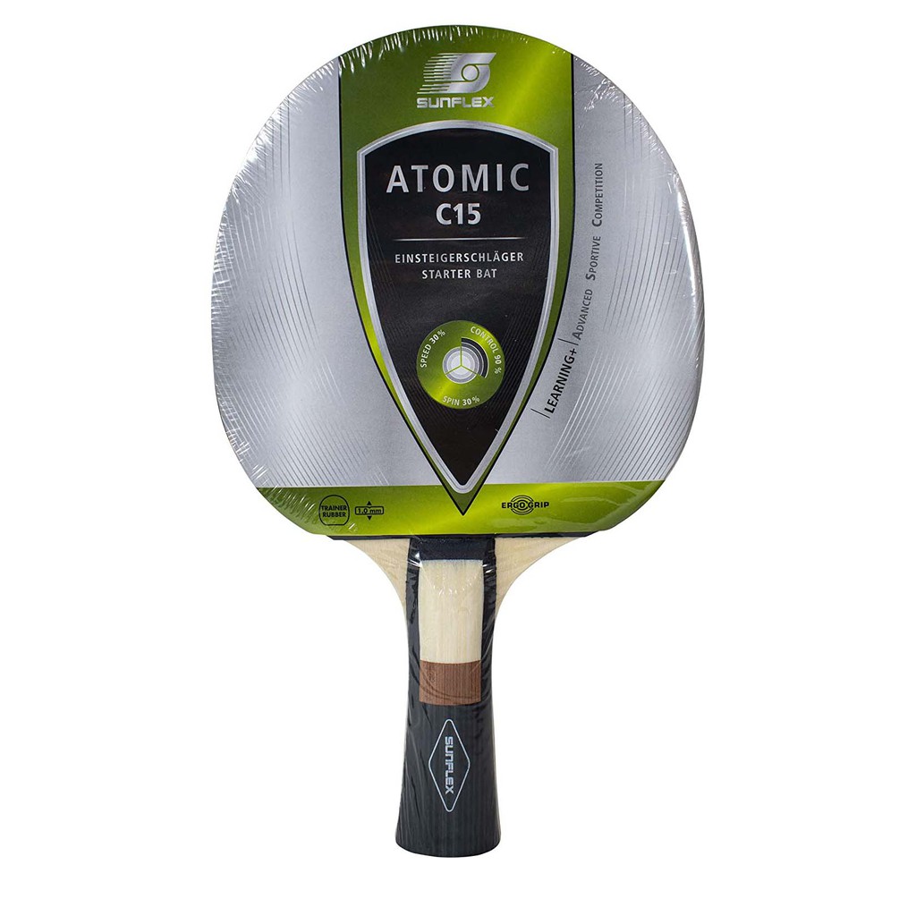 Sunflex Atomic C15 Bet Tenis Meja Bat Pingpong Rakitan Pabrik Pemula