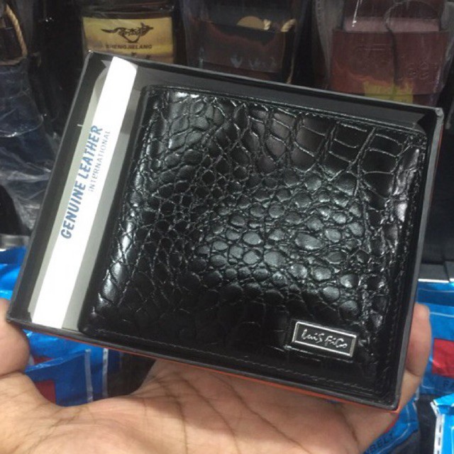 dompet lipat pria bahan kulit asli motif cetak buaya hinis #dompet #dompetkulit #dompetpria