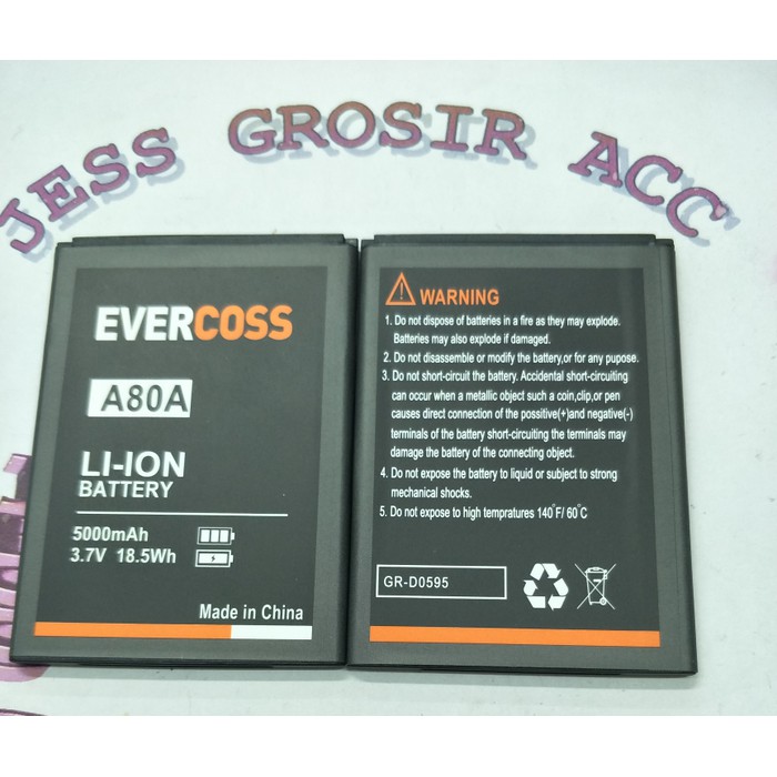 Baterai Battery Evercross Evercoss Cross A80A Elevate Y2 Double Power - Hitam