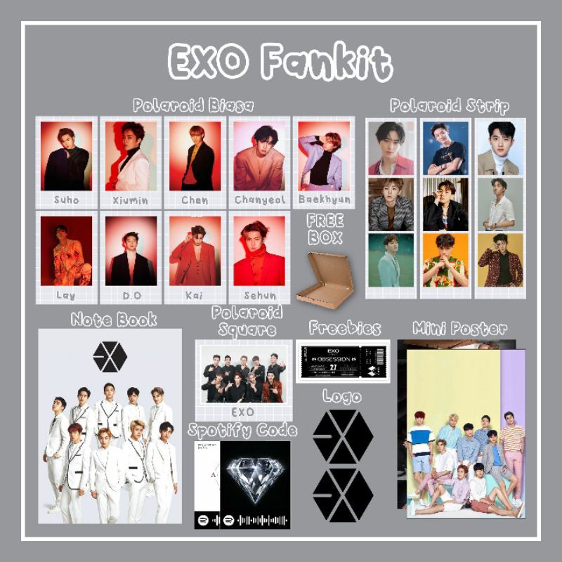 [PROMO] K-POP EXO MINI FANKIT / FANKIT EXO / PAKET HEMAT EXO / EXO KIT / K-POP KIT / FANKIT / EXO