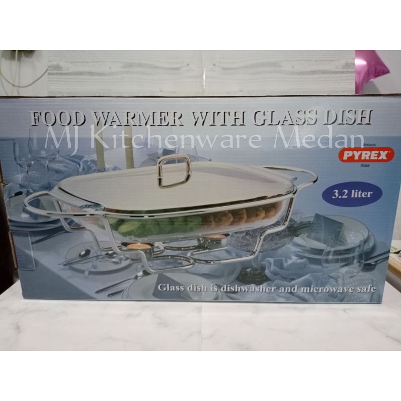 Prasmanan Pyrex Segi panjang+Warmer