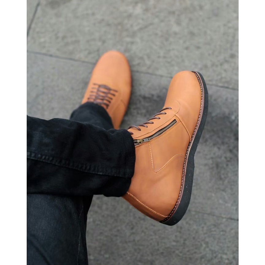 Sepatu Pria Boots Ziper Resleting Model Terbaru BSC RAGNAR ORIGINAL Hitam Coklat Tan Sepatu Kerja se