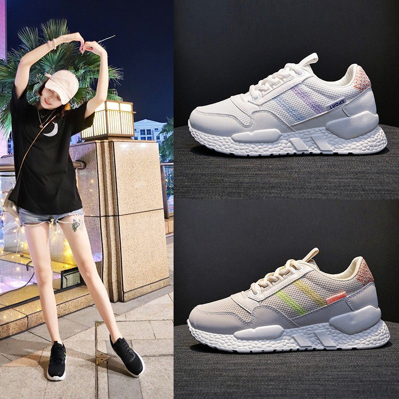 Sepatu Sneakers Kasual Fashion Wanita Ins Korea Ala Sepatu Sol Tebal 4cm Breathable Sepatu Putih Shopee Indonesia
