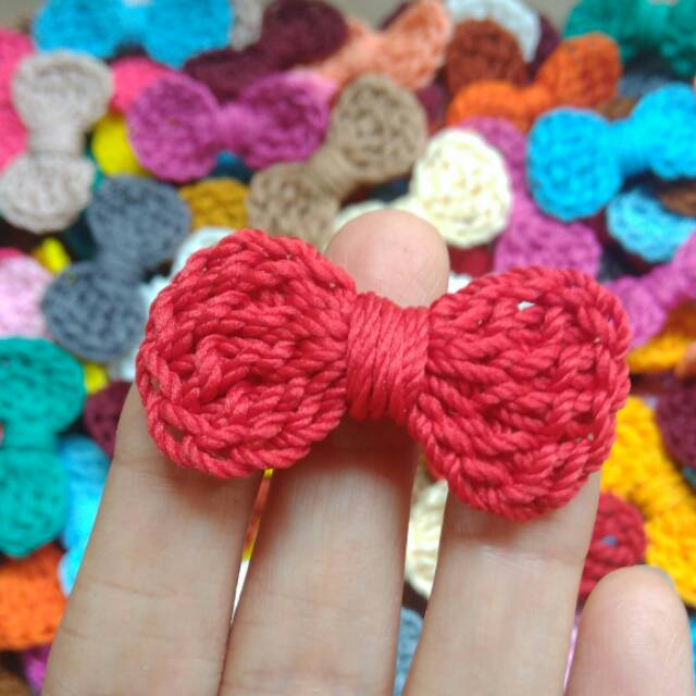 

1 lusin Aplikasi rajut mini bow isi 12pcs