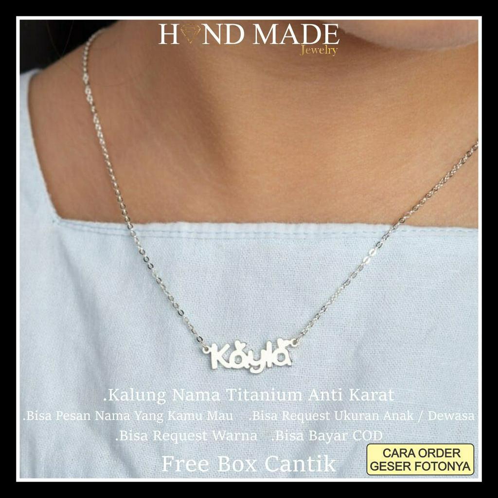 kalung nama anak perempuan kalung nama titanium anti karat kalungnama aksesoris wanita necklace titanium aksesoris fashion