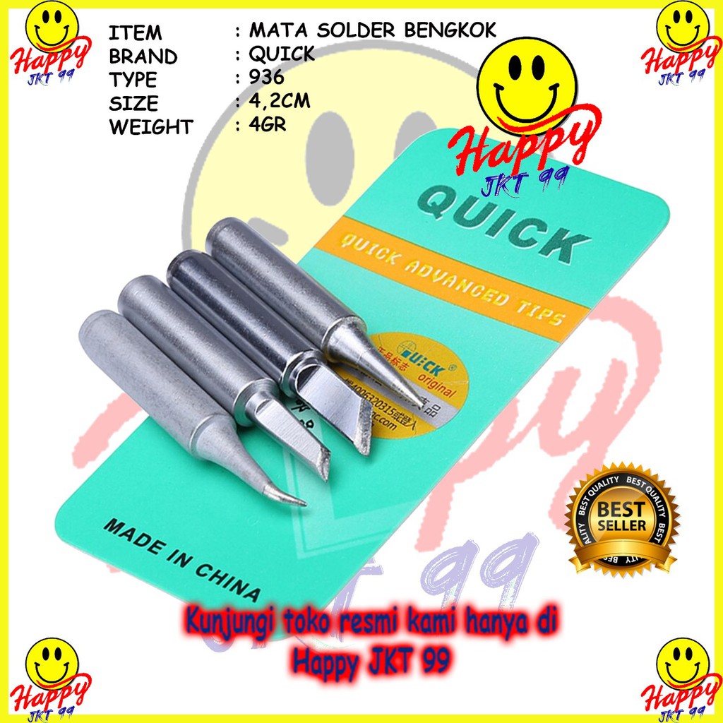 [ HAPPY JKT 99 ] MATA SOLDER STATION 936 QUICK PISAU BENGKOK RUNCING LURUS 3C TAPAL KUDA ORIGINAL