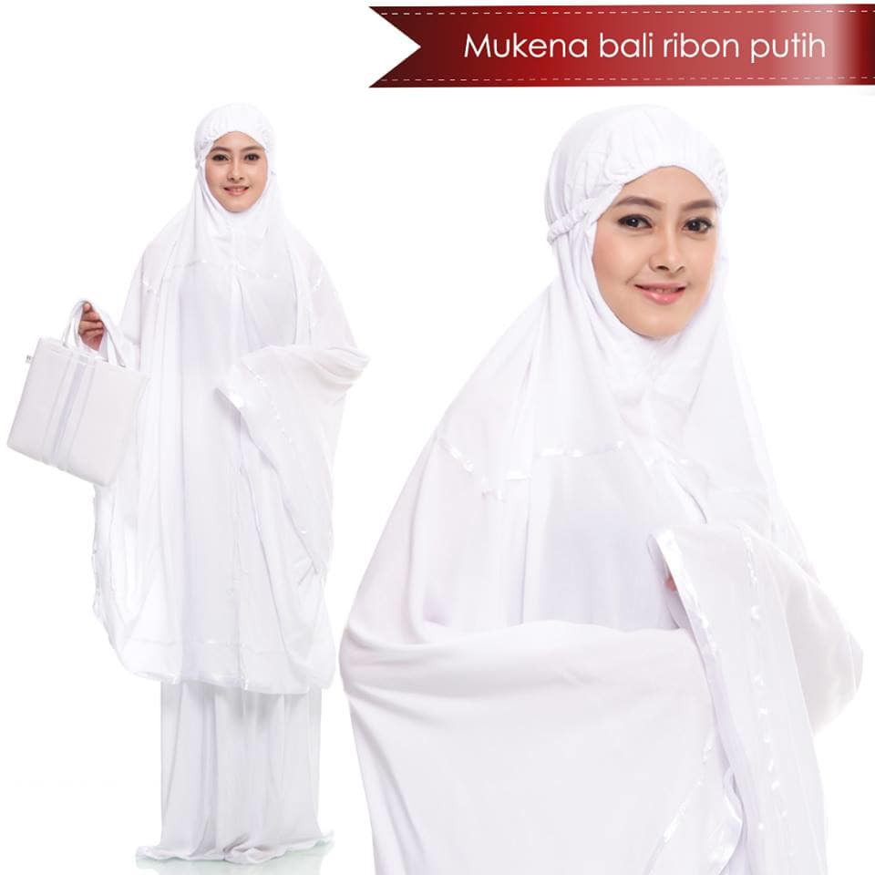 MUKENA MURAH! Mukena Bali Ribbon  - Putih