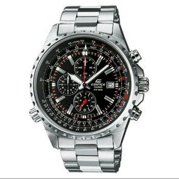 Casio Edifice Original Japan EFR 527D  - 1A2VUDF Chain Stainless Silver Dial Black