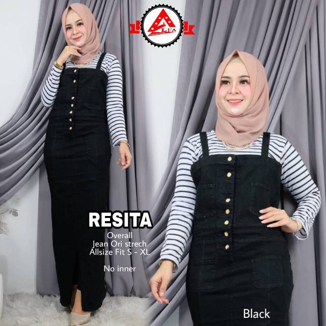 pakaian jump suit overal over all baru perempuan 2020/ Delila overall jeans melar tebal