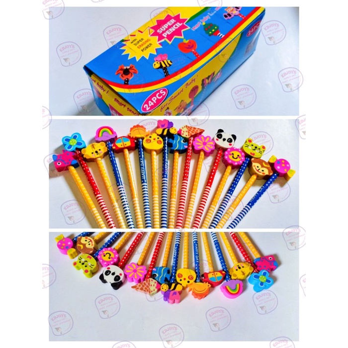 

Lucu Pensil + Stip Isi 24 Pcs Bergaransi