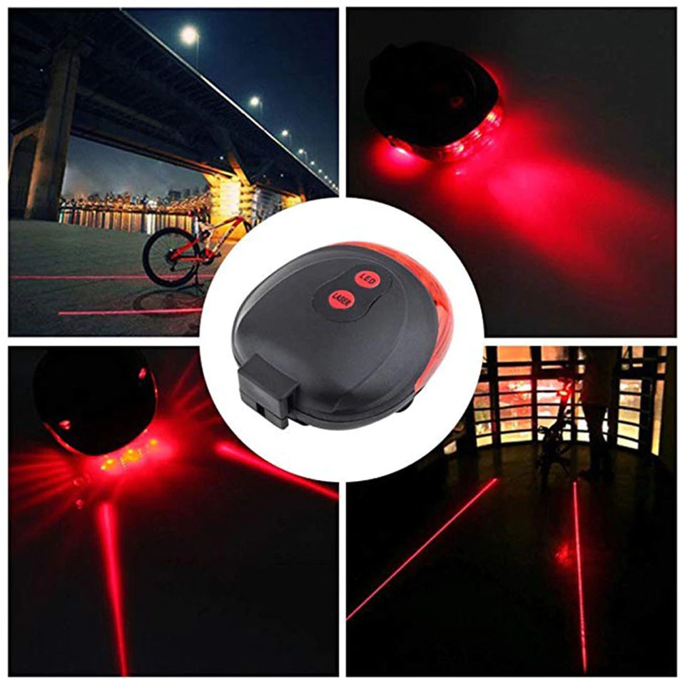 YGRETTE - RED / BLUE LED Bicycle Laser Strobe Tailight 5 LED / Lampu Belakang Sepeda 5LED With Laser