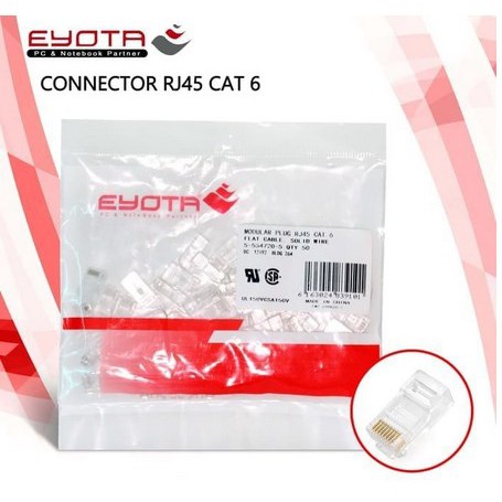 ITSTORE Connector modular plug rj45 RJ 45 eyota cat6 ftp shield 50pc  Konektor lan rj-45 cat 6