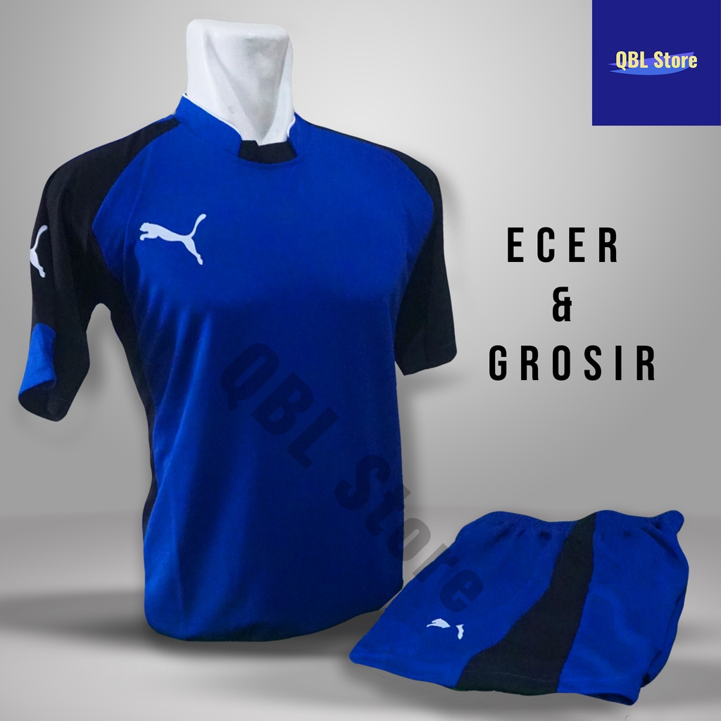 Baju Futsal Kaos Futsal Setelan Futsal Jersey Nke PMA Biru Benhur Hitam Ecer Grosir