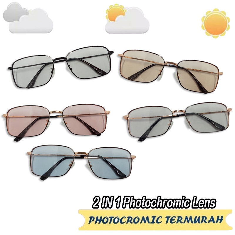 [PROMO TERBARU] Kacamata Photocromic Korea Style Kaca mata Berubah Warna/ Anti Radiasi 2 In 1 Potokromik Photochromic Fashion Pria Wanita Fotocromic Potocromic Kacamata Gaya Perempuan