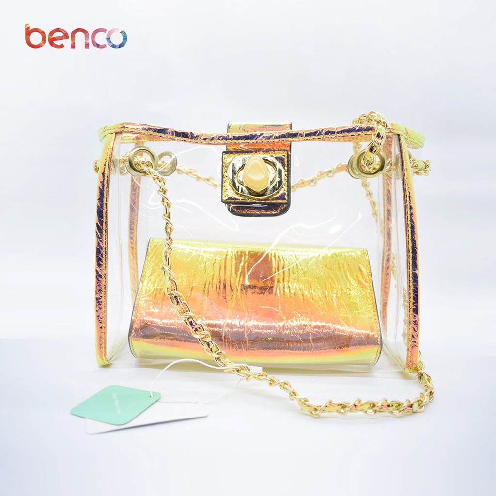 BENCO Tas Wanita Transparan Totebag PVC Plastik Fashionable