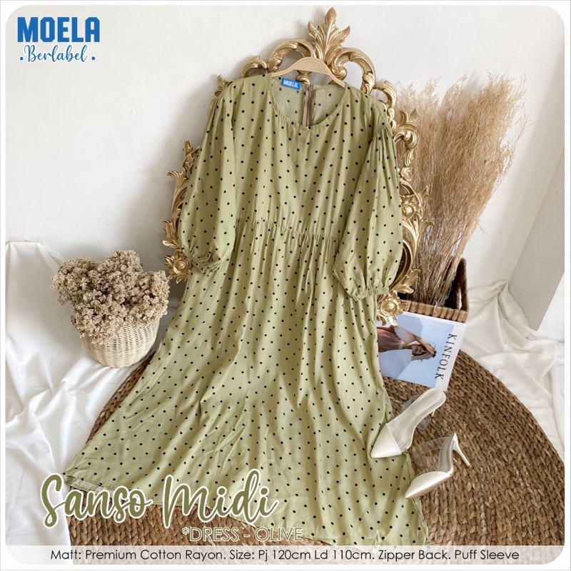 SANSO MIDI DRESS BY MOELA