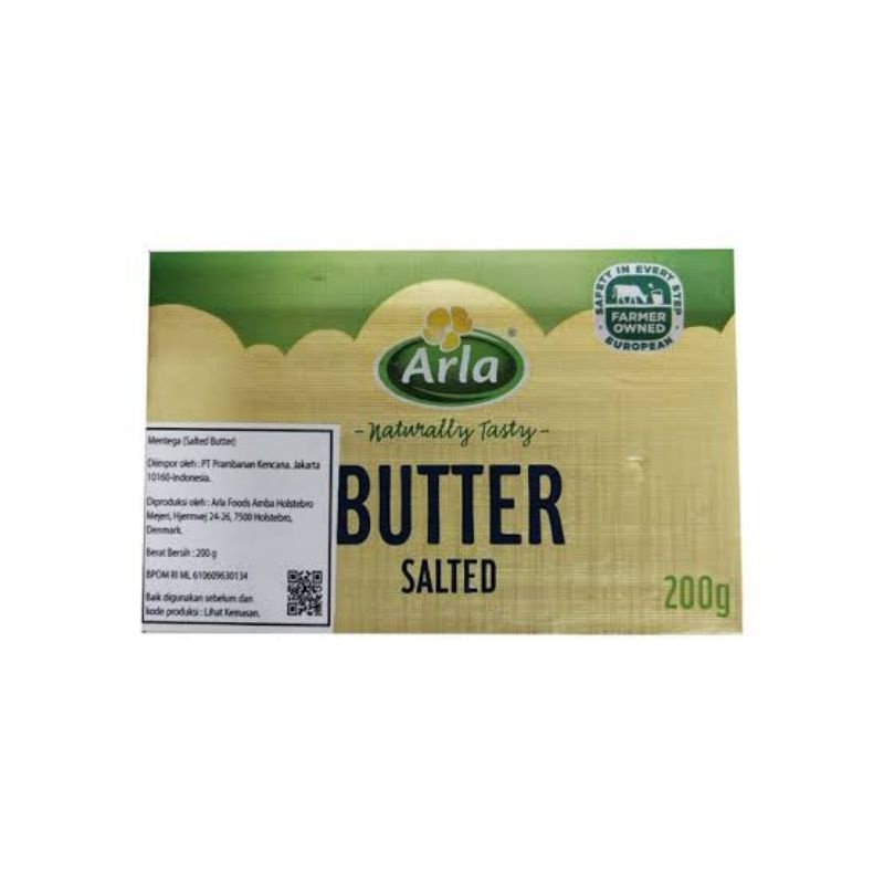 

arla naturally tasty salted 200gr/arla mentega asin