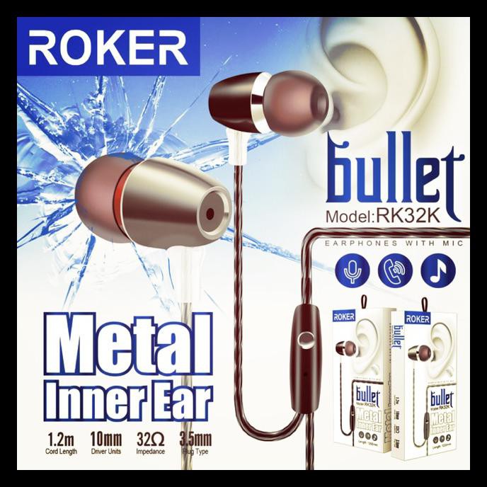 BAYAR DITEMPAT Handsfree roker bullet / handsfree roker rk32k / headset roker / headset extrabass /