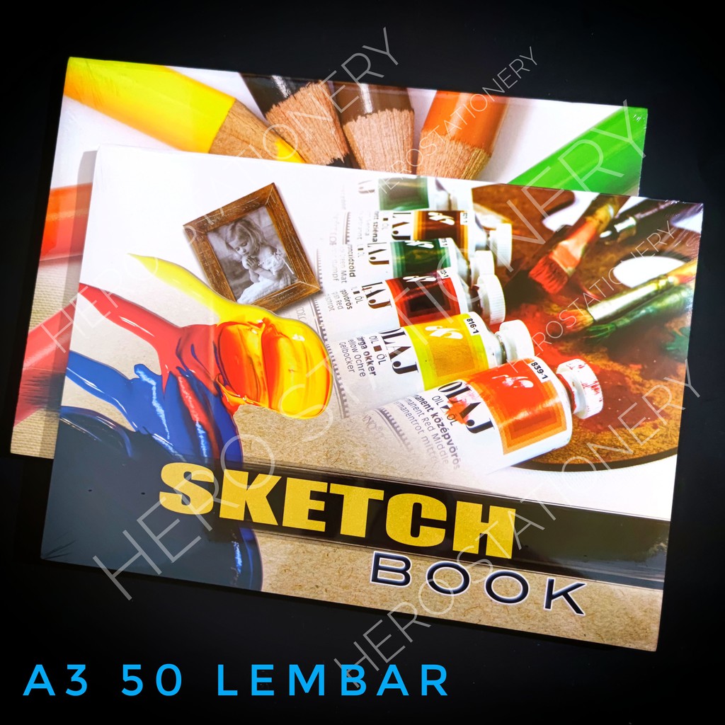 

Kiky buku sketsa gambar lukis sketch book A3 50 lembar
