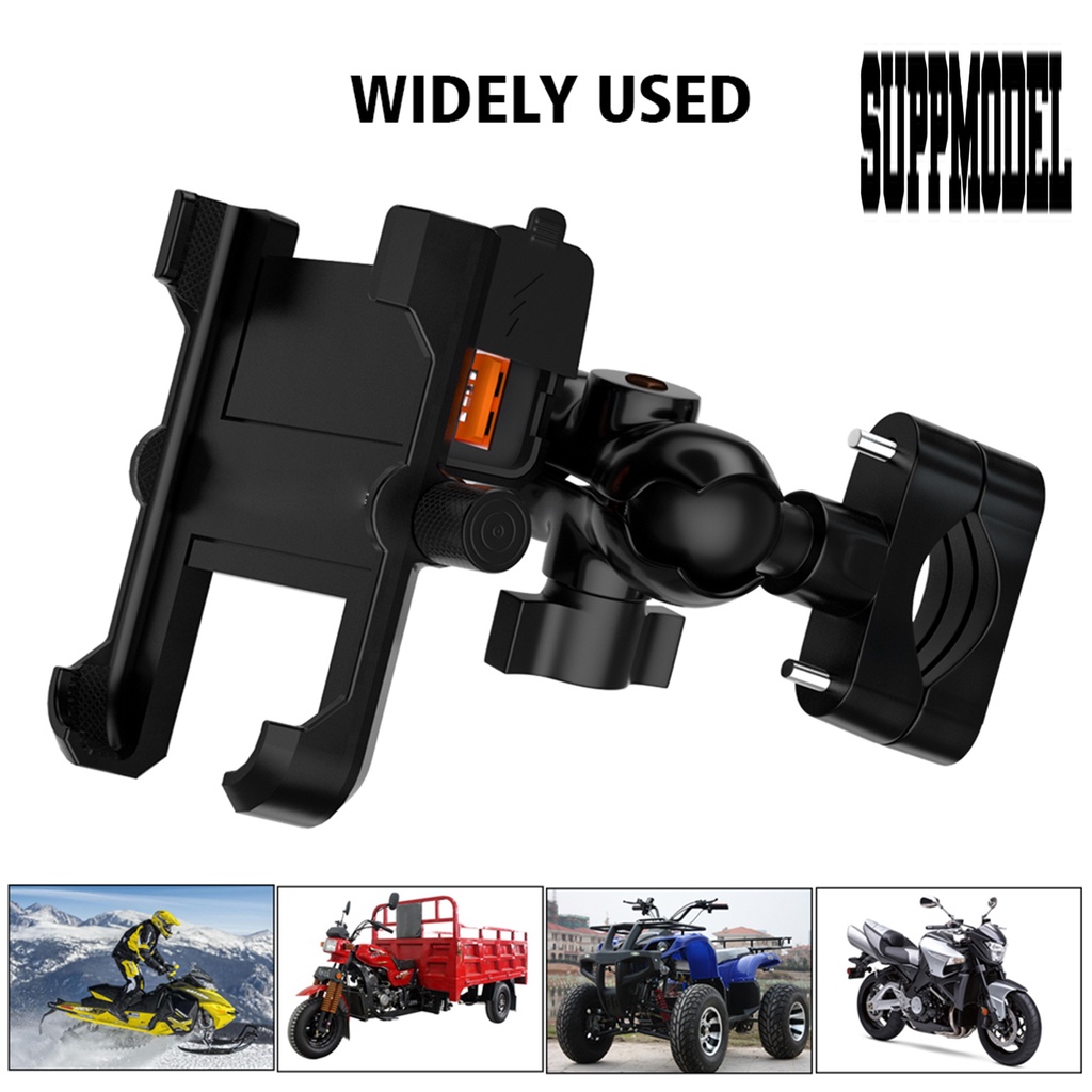 Bracket Dudukan Handphone Bahan Aluminum Alloy Anti Air Dengan Port Charger QC 3.0