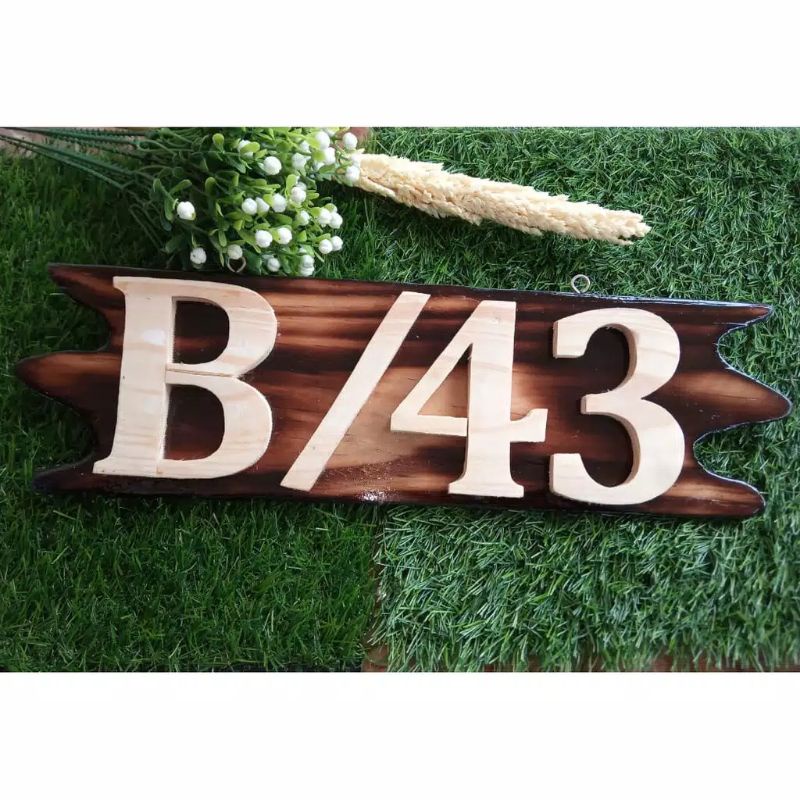 Angka Nomer Rumah / Kayu jati belanda Panjang 38 Centi