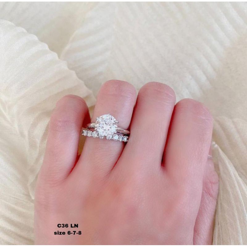 Cincin fuji solitaire 2in1 premium lapis emas C30 LN