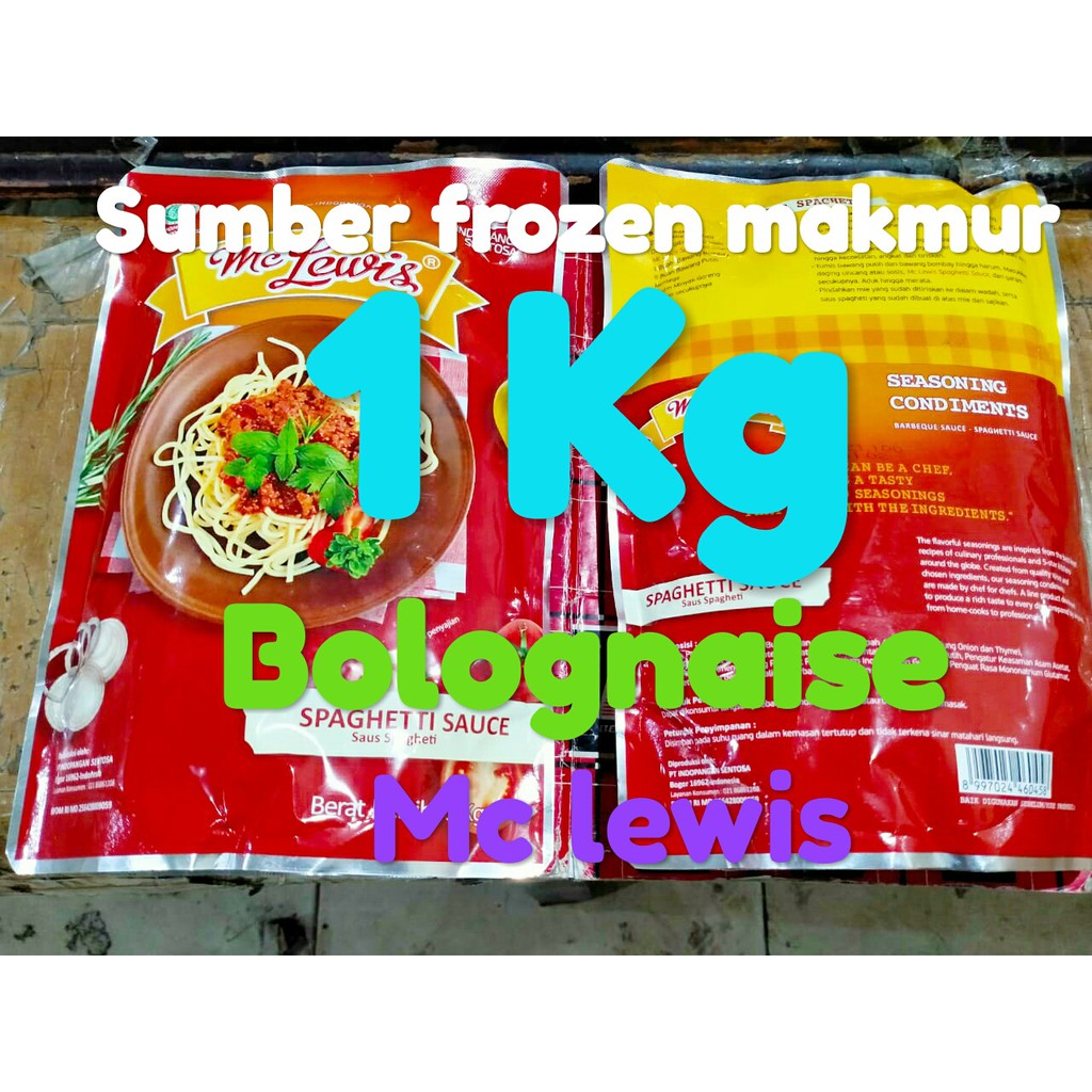 

bolognaise spagheti 1 kg mc lewis. sumber frozen makmur