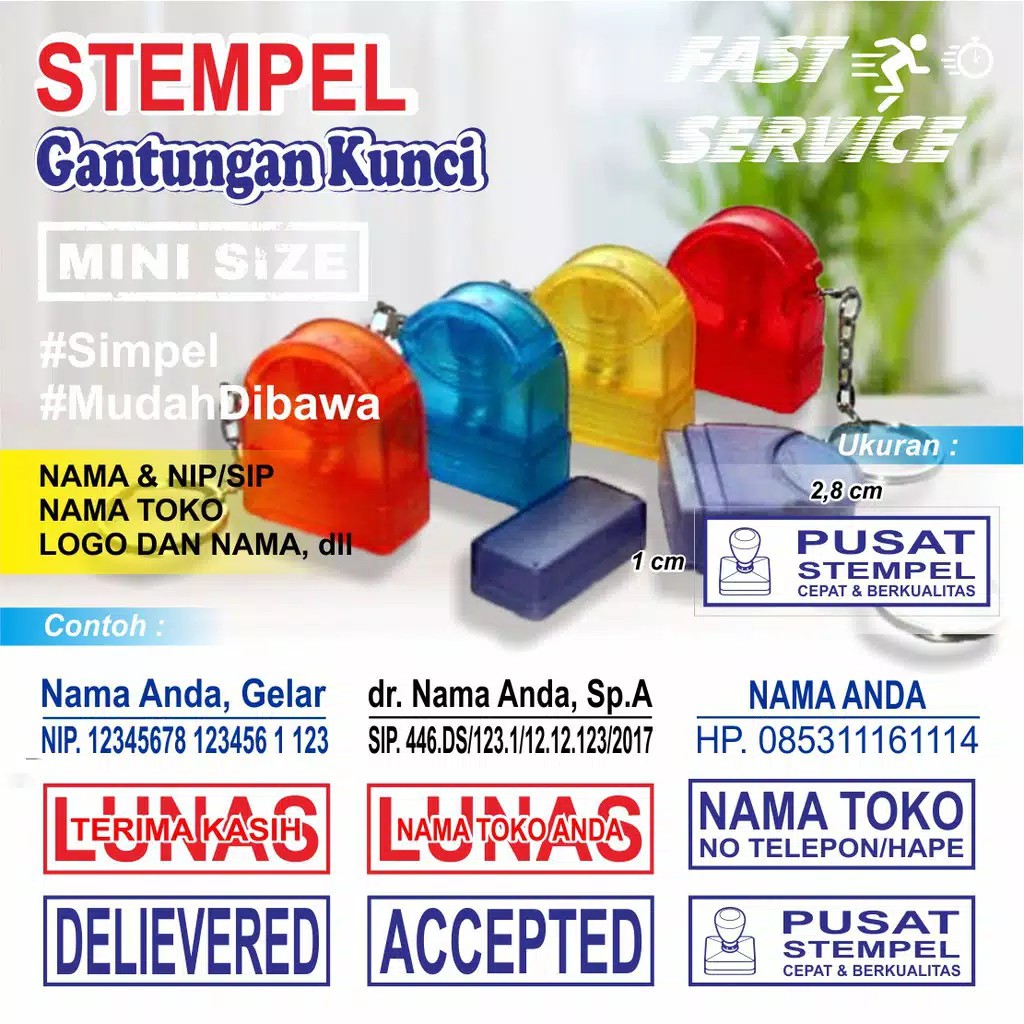 

STEMPEL NAMA DOKTER, BIDAN, APOTEKER, TOKO, NO HP. FLASH WARNA OTOMATIS GANTUNGAN TRANSPARAN1028