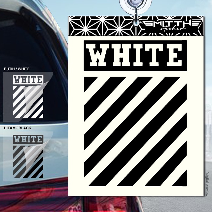 Stiker Off White Logo Cutting Sticker untuk aksesoris Motor Mobil