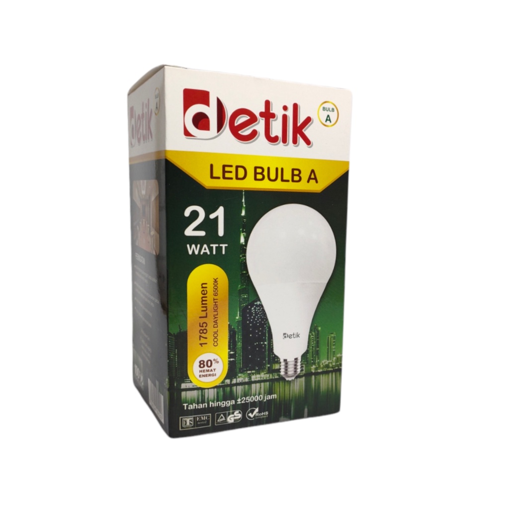 DETIK Lampu LED Bulb 21 Watt - Cahaya Putih (Garansi 1 Tahun)