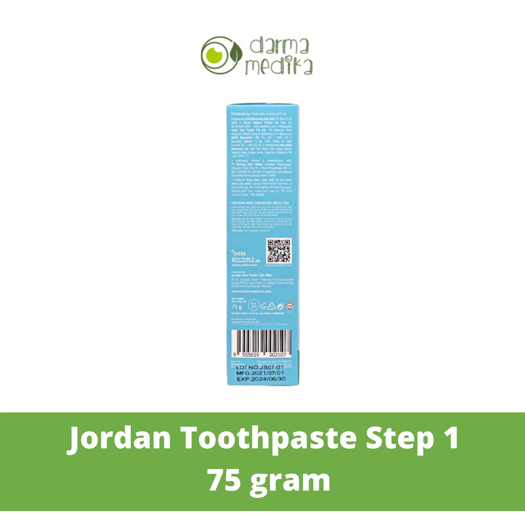Jordan Tooth Paste Step 1 0-5 Tahun Rasa Strawberry &amp; Step 2 6-12 Tahun Rasa Grape 75g