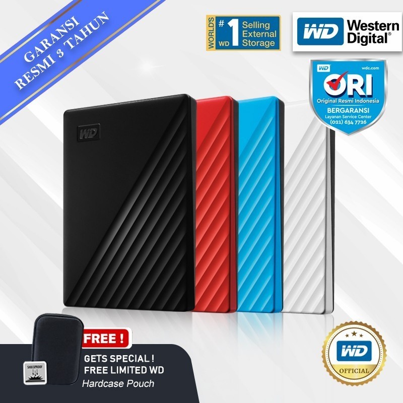 NEW!! WD MY PASSPORT 4TB USB 3.2 (FREE POUCH) - ORIGINAL - BLACK