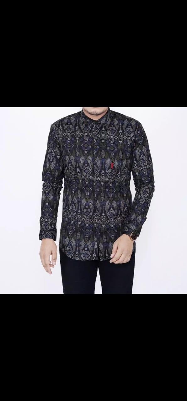 Kemeja Batik Pria Lengan Panjang Exclusive Kemeja Batik Cowok Kerja Kantoran Batik Stretch 1014