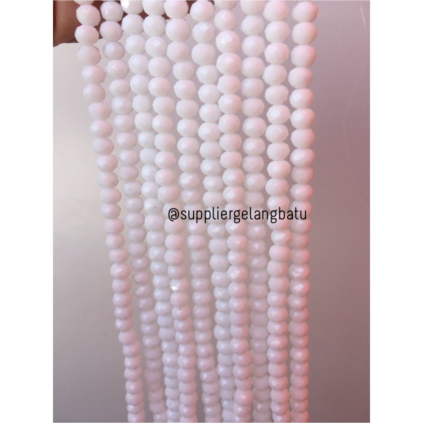 Crystal Ceko Doff 6mm PUTIH SUSU alat bahan beading prakarya kerajinan aksesoris fashion wanita