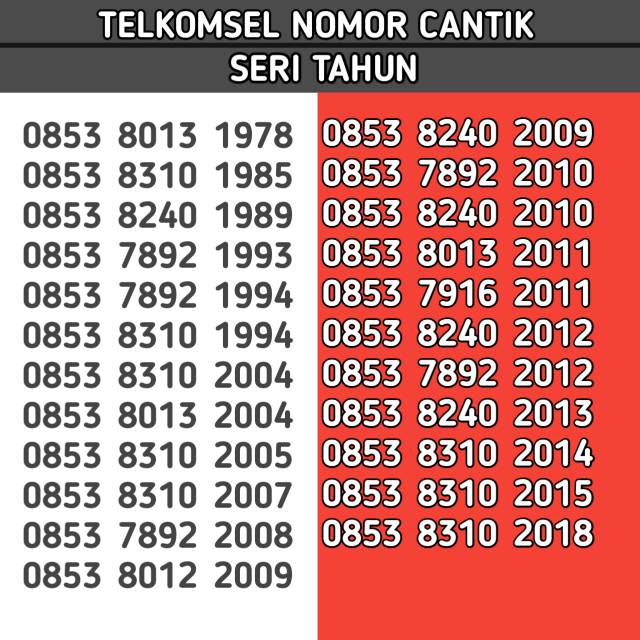 Telkomsel nomor cantik seri tahun