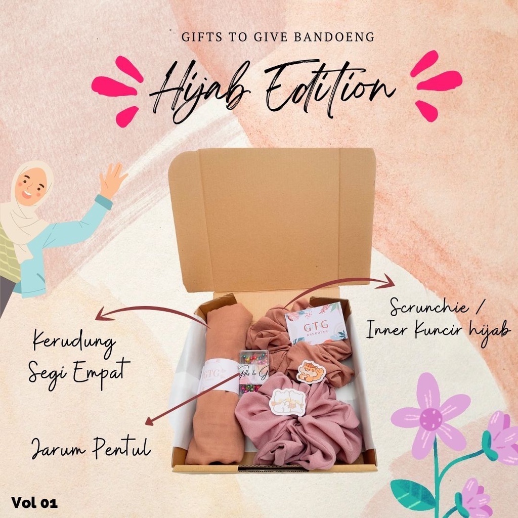Hampers Lebaran idul fitri Hijab Polos Segi Empat Square  / Hadiah / Paket Hijab Bella Square / Jilb