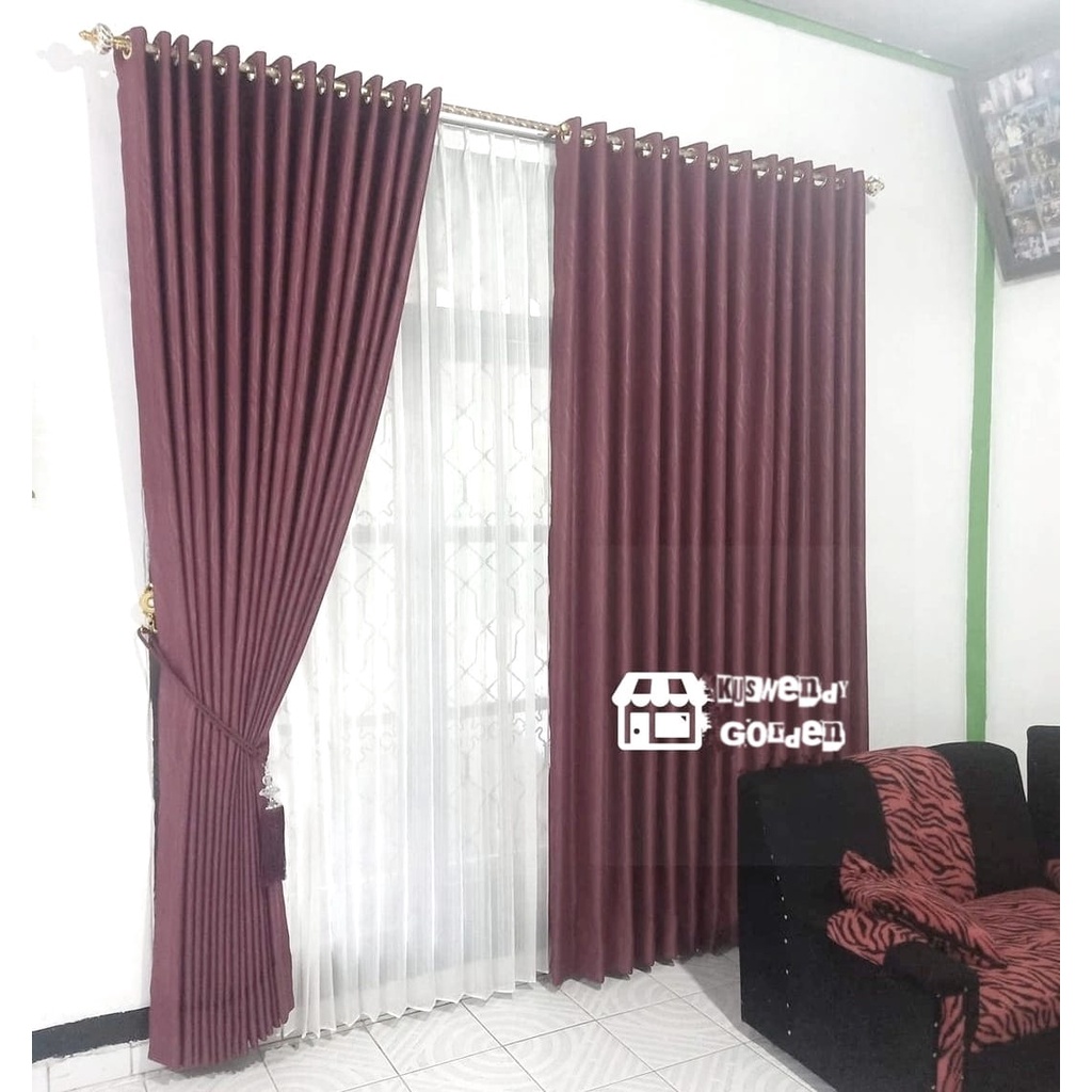 Gorden Blackout Polos 250 x 250 cm Tinggi 2.5 meter Hordeng Jendela Pintu Tirai Minimalis