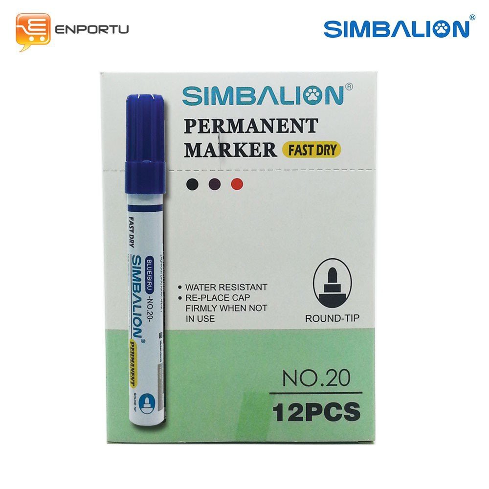 

WOW Simbalion Spidol Permanent 1 Lusin - Tersedia Warna merah dan hitam dan biru Hemat