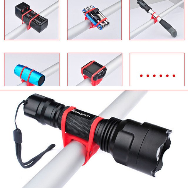 Silicone Strap Bike Bracket Mount Bike Silicon Holder Flashlight Holder Senter Laser Lampu Hp Sepeda