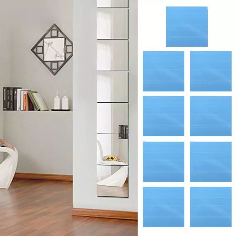 Stiker Cermin Dinding Persegi Mirror Wall Sticker