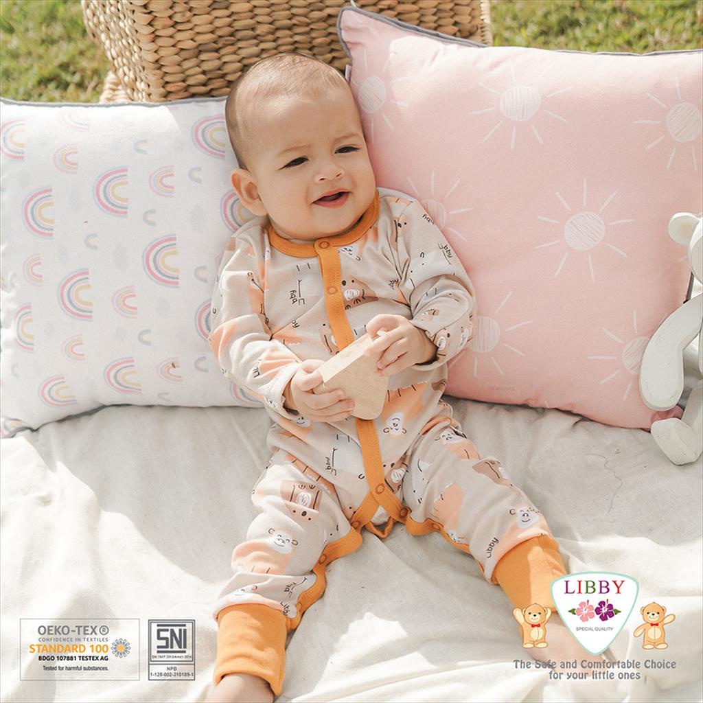 [TOMS] [BOY &amp; GIRL] LIBBY (1 Pcs/Pack) Premium Sleepsuit Motif Jumper Panjang Printed (0-12 bulan)