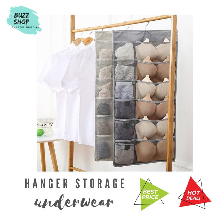 Storage Celana Dalam Bra Underwear Kaos Kaki Gantungan Underwear Hanging Pouch Sekat