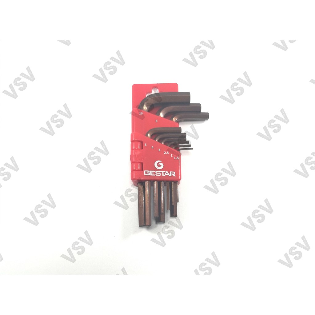 Gestar Kunci L Set 18pc pendek 18pc Hex Key Metric + SAE 666-091
