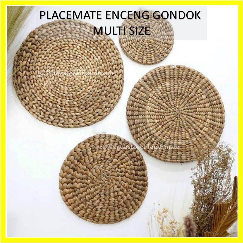 Basic Placemat | Alas Piring Anyaman Enceng Gondok/Water Hyacinth | Walldecor Termurah