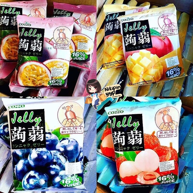 [HALAL] Konnyaku COZZO Fruit Jelly Zero Fat - Snack Konjac Juice Jelly Buah mirip Orihiro Jelly Jepang - Cemilan Jelly Sehat (160gr)