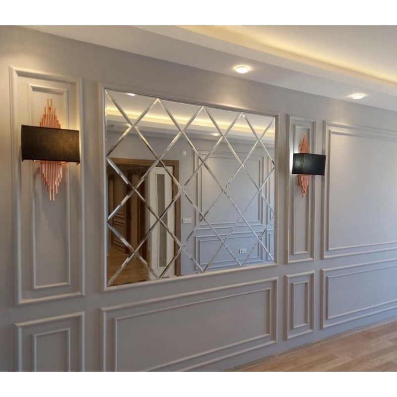 Paket Set Kaca Cermin Kotak Minimalis Aesthetic Ukuran 112CM X 84CM Termurah COD/Kaca Cermin Hiasan 