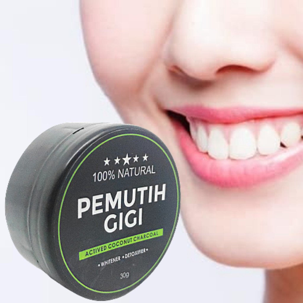 PEMUTIH GIGI Actived Charcoal Powder Halal Atasi Gigi Kuning Ampuh Membersihkan Gigi Kuning