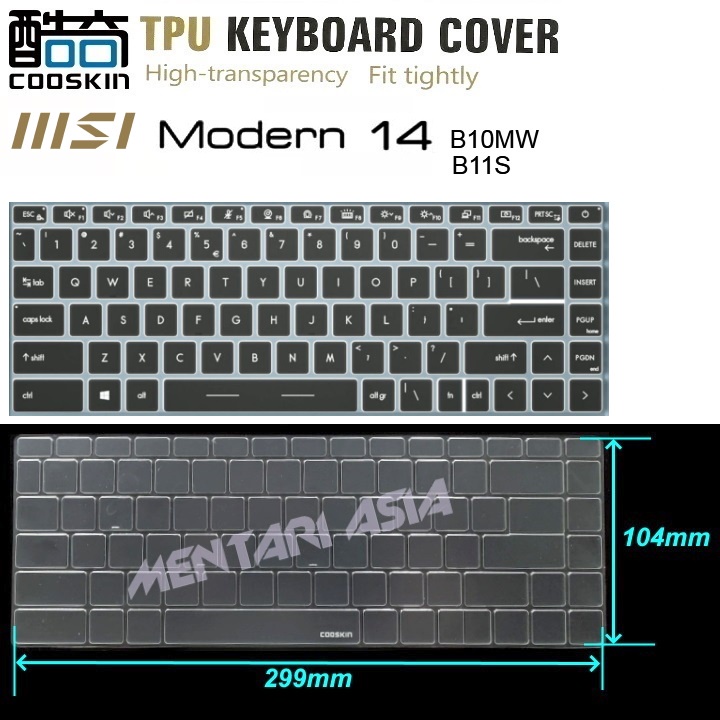 Keyboard Protector MSI Modern 14 B10MW  B11S - COOSKIN Premium TPU CLEAR